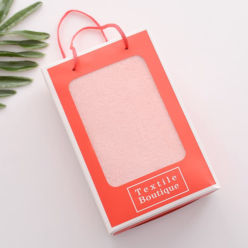 Coral Fleece Bath Towel Gift Box Set, Absorbent Large Towel with Handle, Return Gift for Promotional Events, Custom Logo, 240g