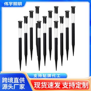 Black Plastic Lawn Light Solar Light Garden Light Outdoor Landscape Ground Insert LED Light Sensor Solar Light with Light Control