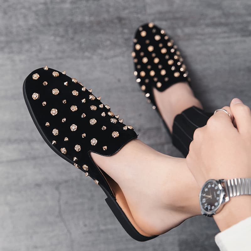 Men's Casual Slip-On Shoes Summer Fashion Leather Easy Wear Low Cut Round Toe Flat Heel Breathable Business Casual Rubber Sole