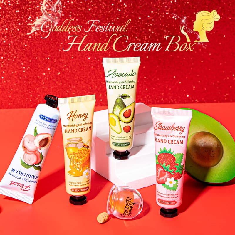 Best-selling QUEENHIGHNESS 4188 Women's Day Lip Mask & Hand Cream 8-Piece Set Pink Series Hydrating & Nourishing