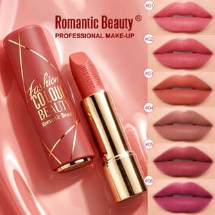 Cross-border Matte Lipstick, Pigmented, Easy Application, Velvet Lip Gloss, Smudge-proof, Long-lasting Lip Color for Women