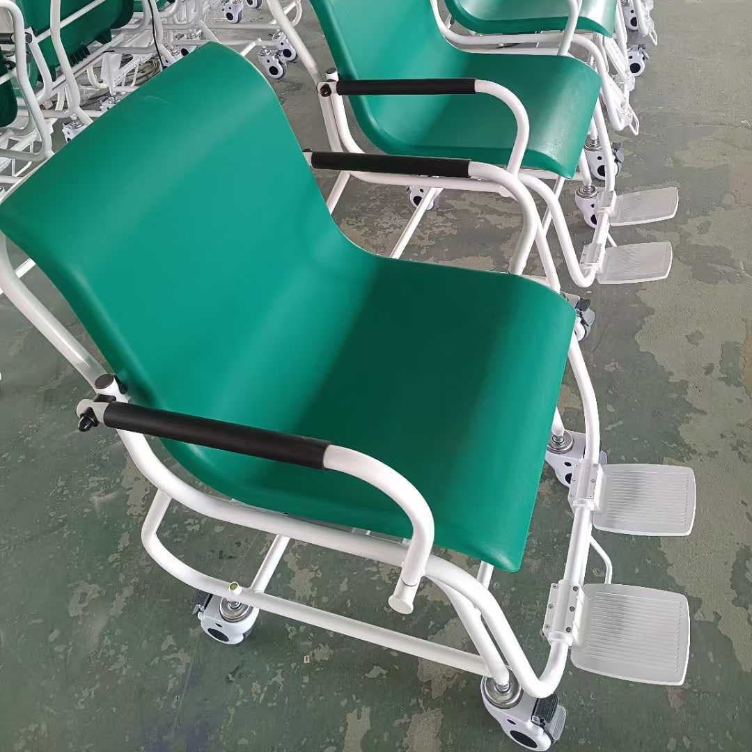 300kg Electronic Chair Scale with Foot Brake, Patient Dialysis Body Weight Scale, 200KG Hand-Push Wheel Floor Scale