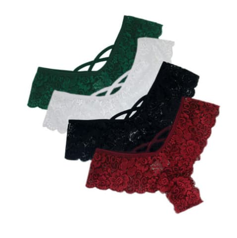 European and American Export Sexy Lace Thong Plus Size Curvy MM Export T-Back Panties Hot Women's Wholesale