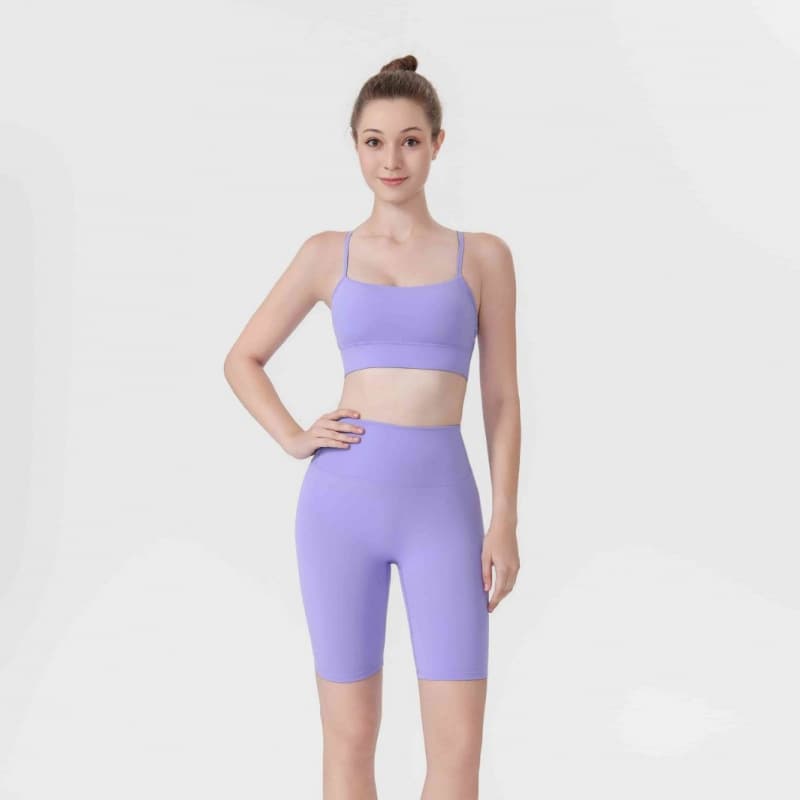 lulu original label Y vest underwear women's five-point pants yoga wear sports set fitness nude bra beautiful back