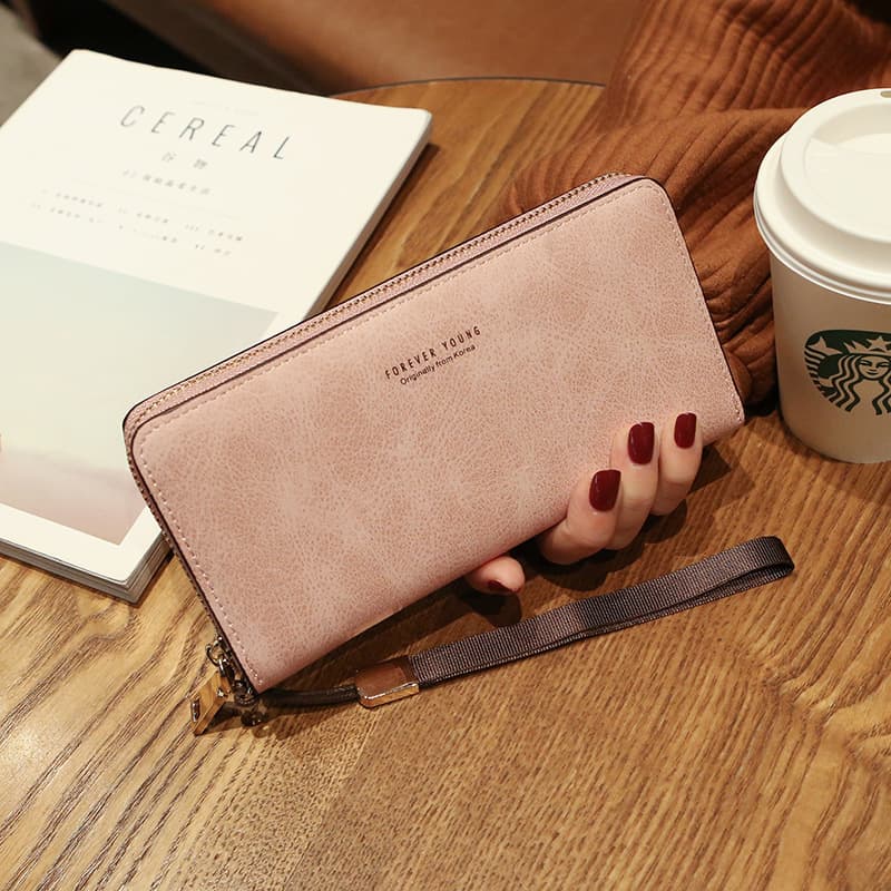 2026 Women's Long Wallet Clutch Multi-function Card Holder Phone Wallet Coin Purse Zip Closure
