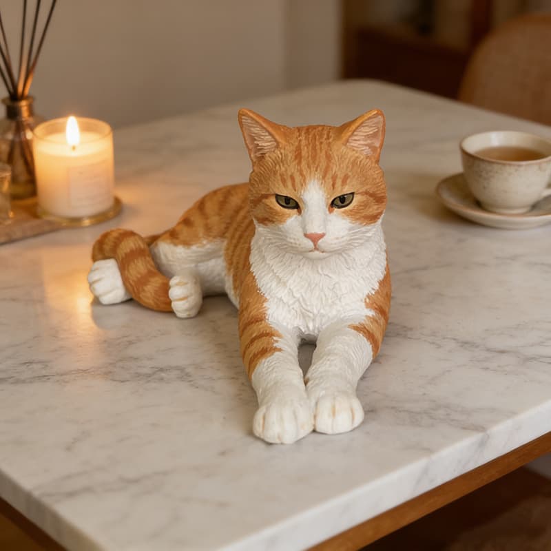 Mountain Lying Cat with Stretched Legs Aromatherapy Candle Silicone Mold DIY Cat Plaster Epoxy Resin Ornament Resin Mold