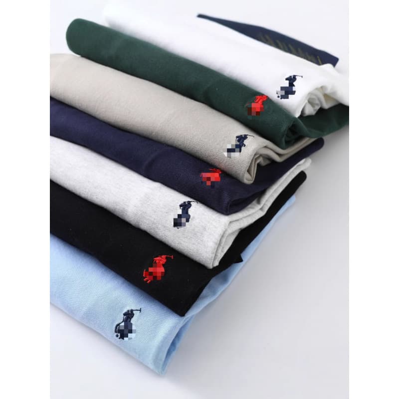 Ralph Lauren Embroidered Pony Logo 230g Pure Cotton T-Shirt Crew Neck Short Sleeve Men's Summer Casual Cross-Border Export