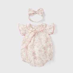 Baby Bodysuit Summer Thin Clothes Small Month Old Girl Clothes Cheongsam Hasyi Princess Full Moon 100 Days Grasping Week Suit