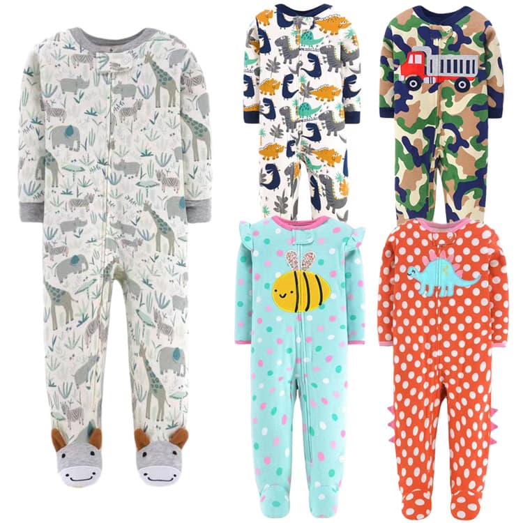 Katte Foreign Trade Baby Clothes Factory Long Sleeve Footed Baby Romper Crawling Suit Newborn Clothes