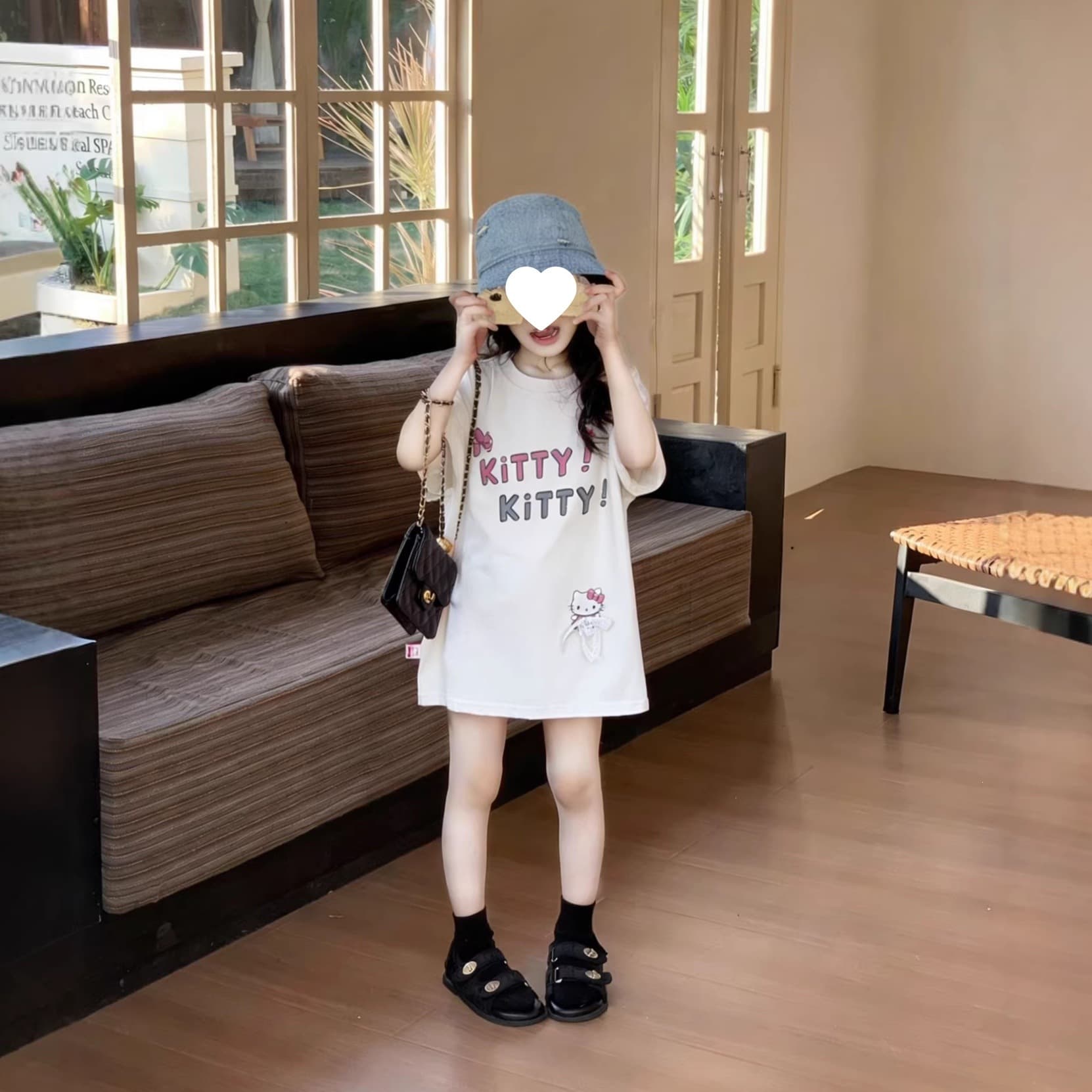 R7Q girls T-shirt 2026 new summer style for children 2-7 years old Korean style casual tops children's loose casual T-shirts