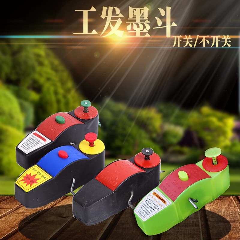 Woodworking Marking and Decoration Tool Manual Hand-Cranked Red Black Blue Yellow Plastic Worker Style Ink Line Marker Ink Pot