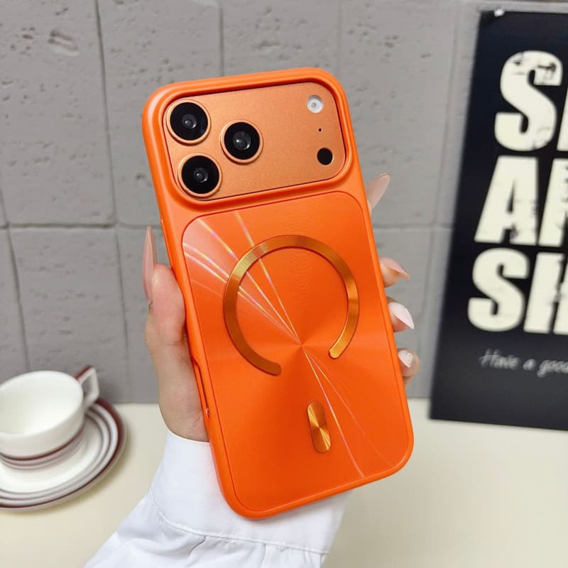 Magnetic Aurora CD Texture Premium Case for iPhone 17 Pro Max, Ultra-Thin Protective Cover for Apple 16 15