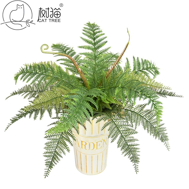 Eco-friendly simulated plant wall with 60cm large Persian grass, plastic fern plants, window display fake grass potted plants
