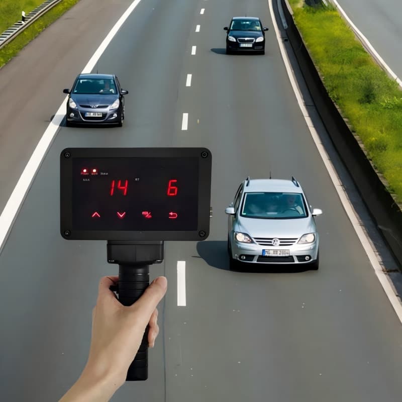 Sijiawu Handheld Radar Speed Gun Portable Radar Speed Gun with Tripod for Vehicle Speed Measurement