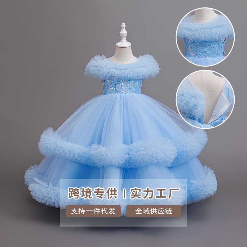 Wholesale Girls Flower Girl Birthday Party Dress Toddler Sweet Princess Tutu Dress Fashionable One-Piece