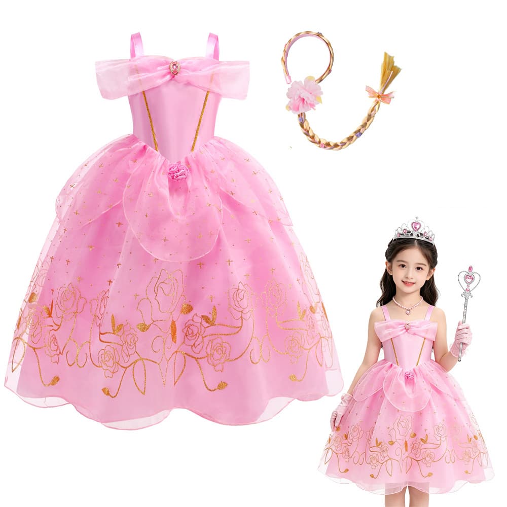 Girls Princess Dress Sleeping Beauty Girls Dresses Children's Summer Clothing Cinderella Princess Dress Aurora Princess