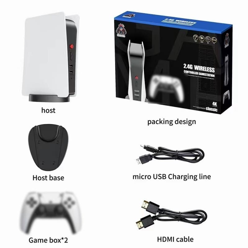 New M5 Game Console Home Dual Player 2.4G Wireless PS1 TV Box HD 4K 3D Video Game