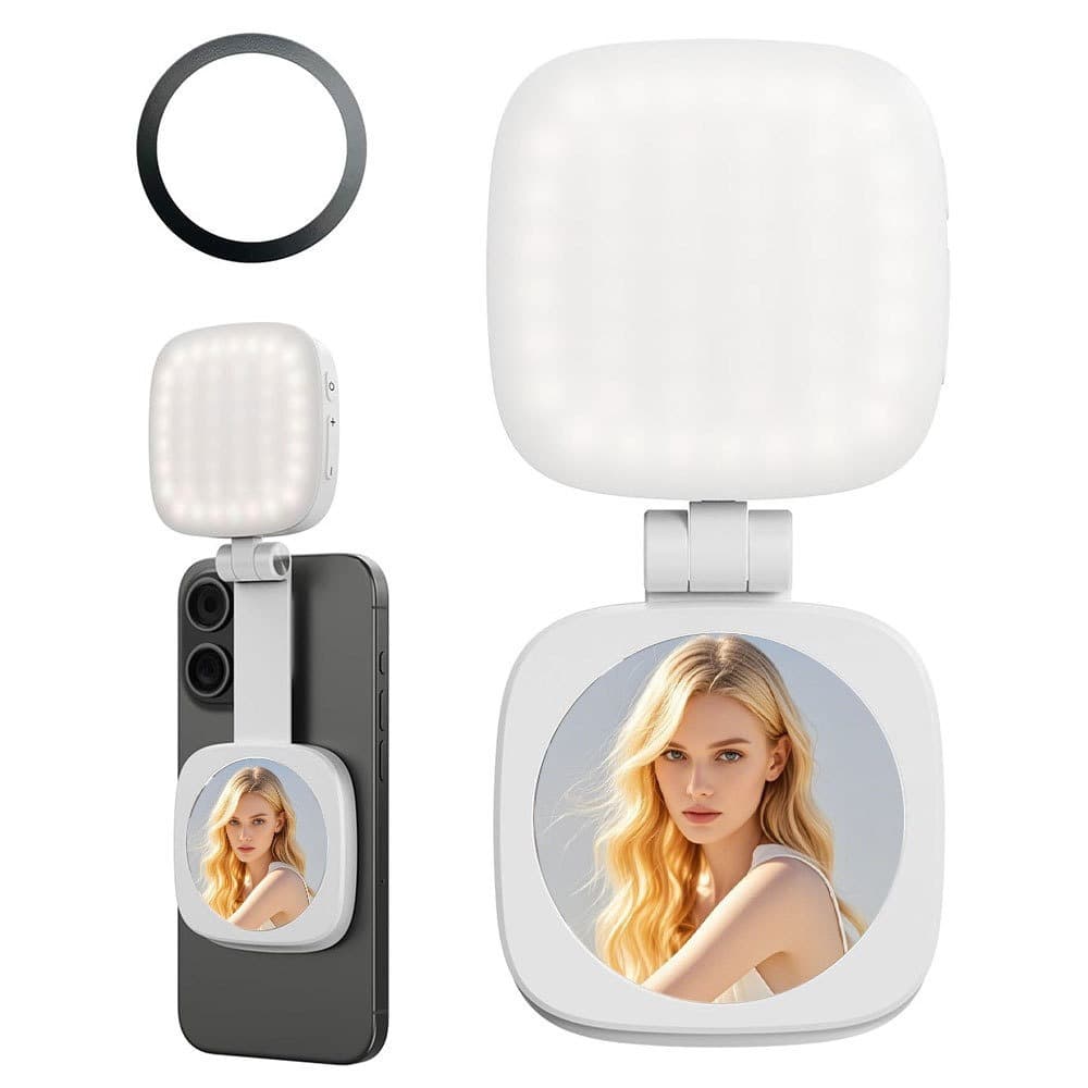Mobile phone magnetic fill light with built-in beauty mirror fill light, portable photo taking, folding beauty light, live broadcast atmosphere light