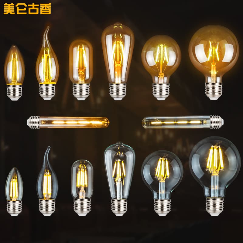 G45 Edison LED tungsten filament vintage filament lamps E27 bulb manufacturer