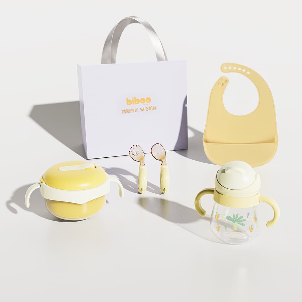 Biboo Baby Food Feeding Set 5-Piece, Baby Feeding Utensils Set, Gift for Baby's First Birthday