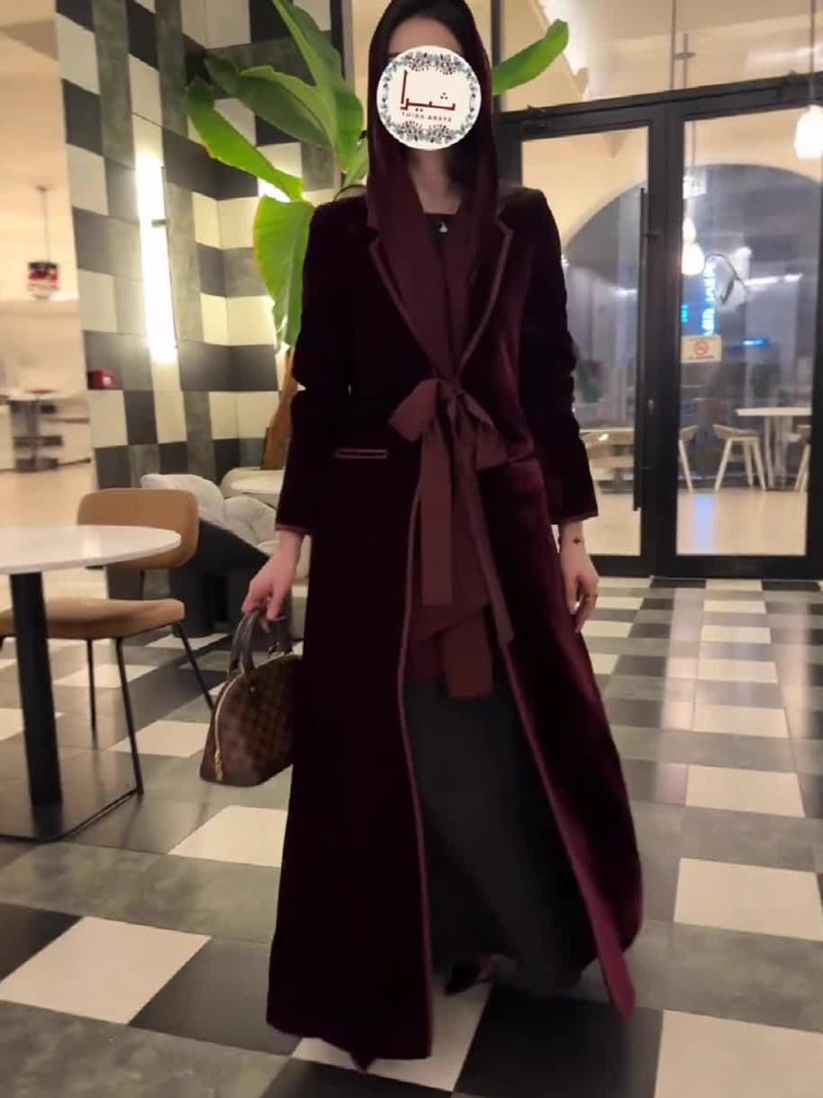 2025 European and American Amazon cross-border new temperament windbreaker long skirt mid-length robe color-blocked windbreaker lace-up jacket