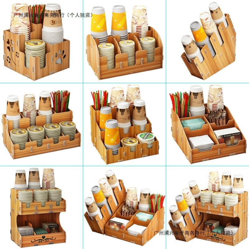 Disposable paper cup storage rack milk tea shop cup dispenser coffee shop bar tabletop multifunctional cup holder
