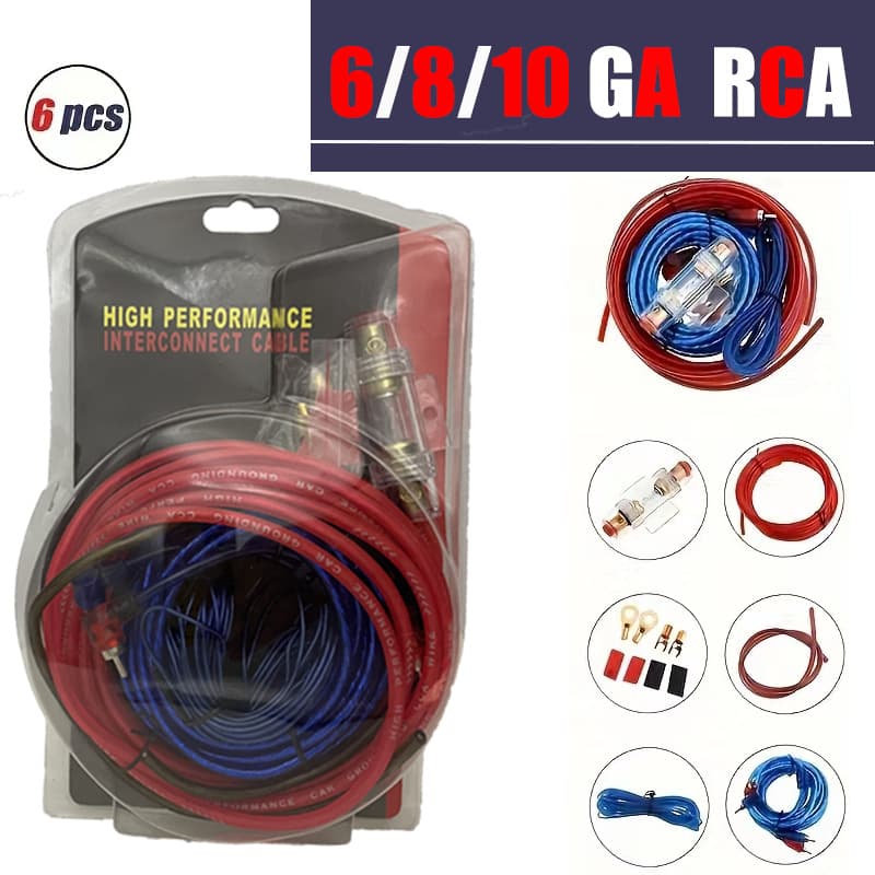Factory Wholesale Subwoofer Wiring Kit X9 Car Audio Modification Kit 6GA 8GA 10GA Amplifier Wiring Kit