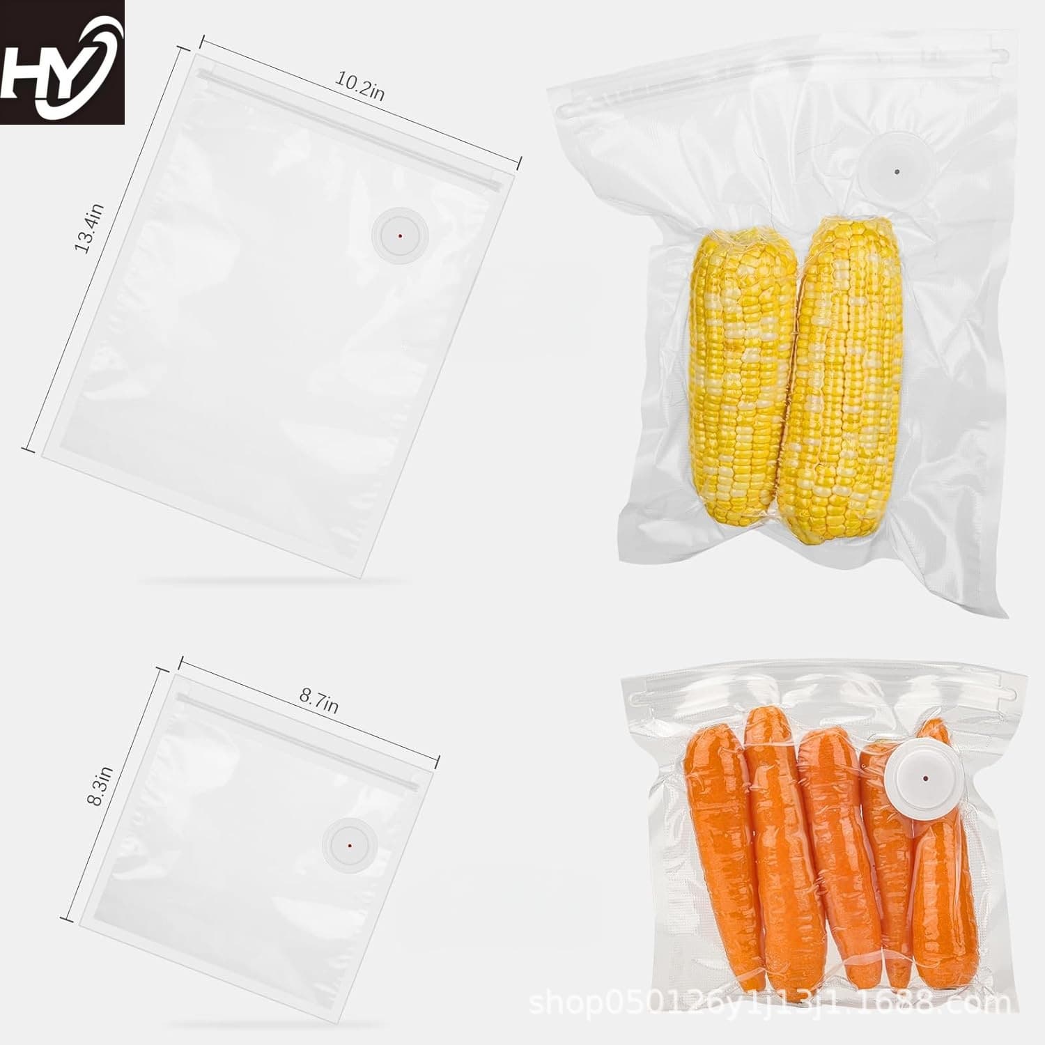 Food-Grade Textured Vacuum Bag Set, Cross-Border E-commerce Embossed Sealed Bags, Reusable White Valve Compression Bags