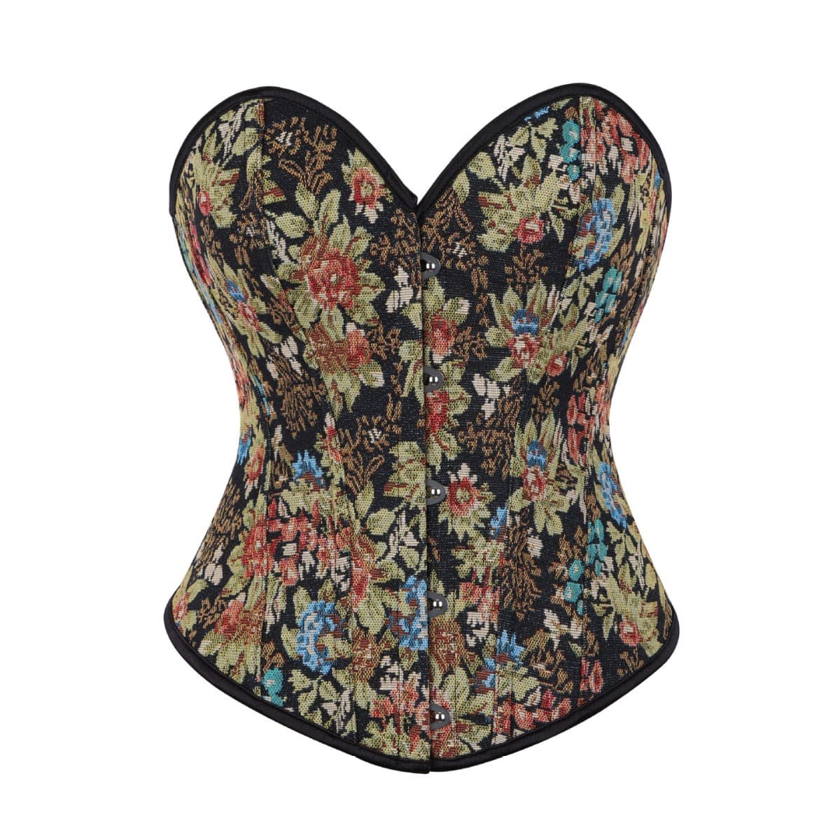 Cross-border oil painting style flower print retro fishbone corset top tight waist palace fishbone shaping top for women
