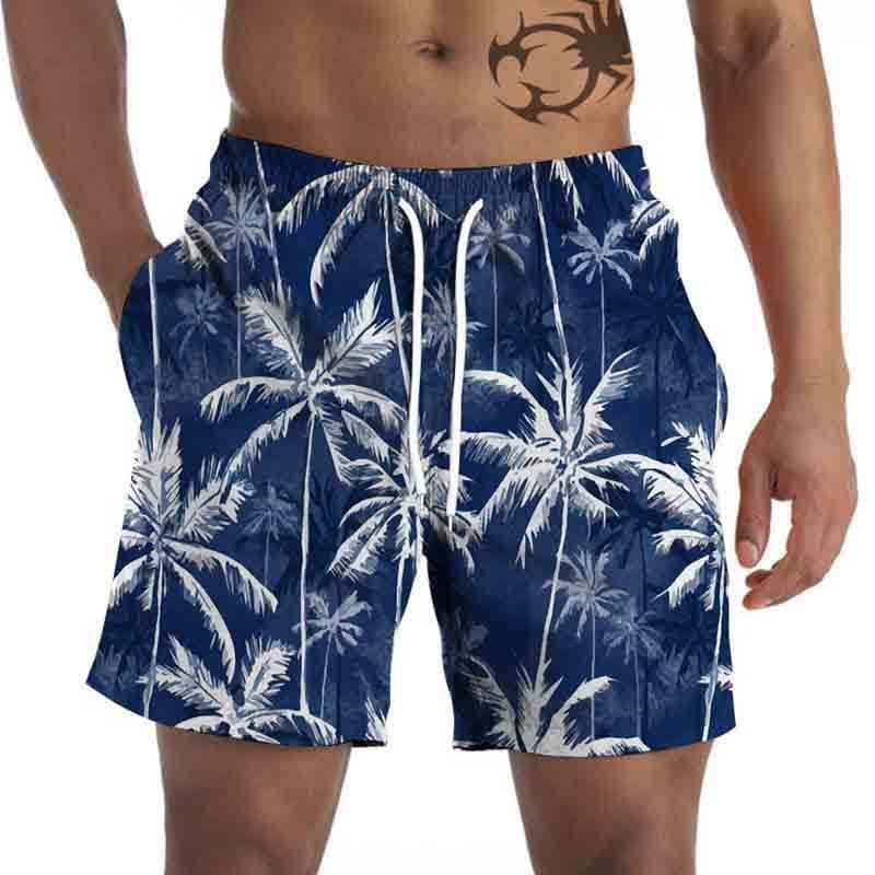 2024 New Summer Men's Beach Casual Shorts 3D Digital Print Loose Fit Straight Leg Board Shorts