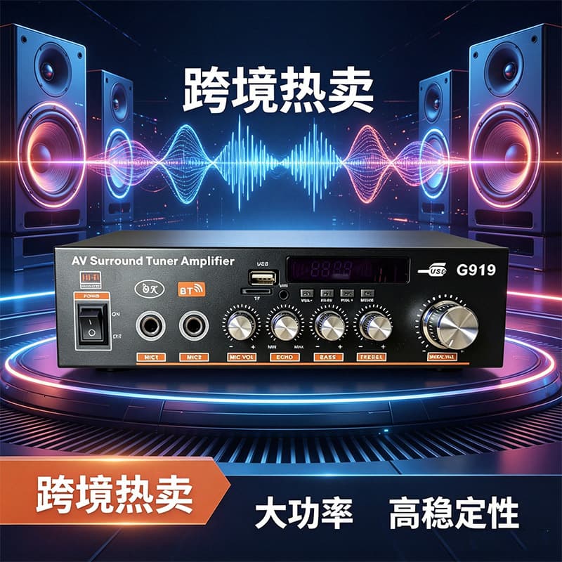 G919 Digital High-Power Amplifier Speaker Power Amplifier with USB/SD Card Radio 12V 220V Amplifier