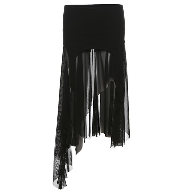 2025 New Y2K Style Lightweight High-Waist Irregular Split Bodycon Skirt for Women, Cropped and Versatile