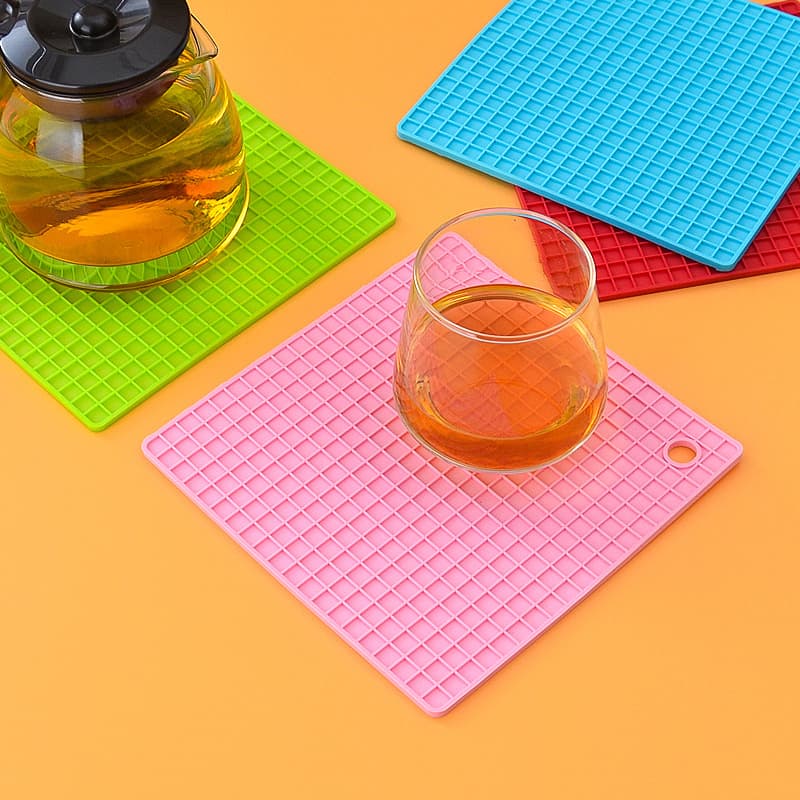 Silicone honeycomb heat insulation mat, food-grade silicone placemat, round square pot mat, coaster, dining table anti-scald mat