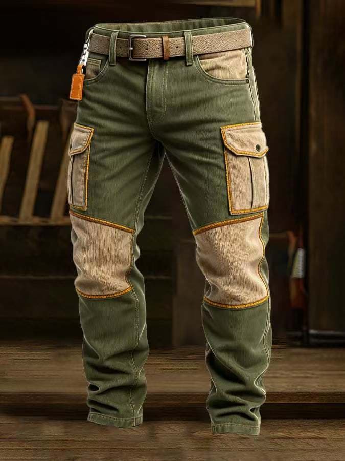 Amazon & Independent Site Cross-border Exclusive Printed Men's Vintage Jeans Casual Punk Straight-leg Work Pants