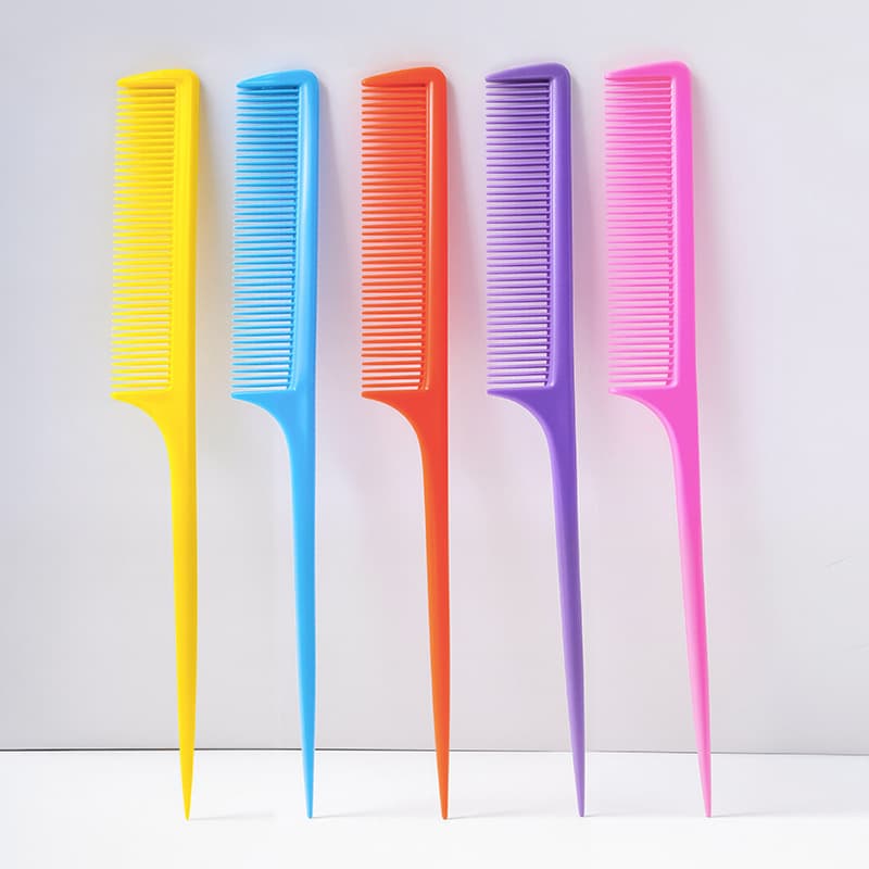 701A Factory Wholesale Black Flat Tooth Pointed Tail Comb Daily Home Use Detangling Comb Styling Hair Sectioning Comb