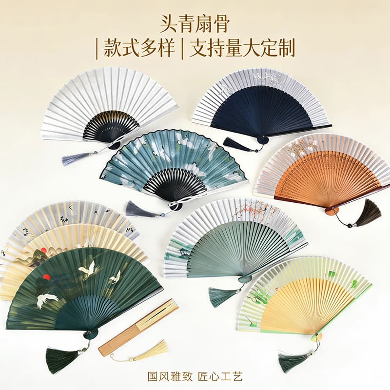 Vintage Folding Fan Wholesale, New Chinese Style Dance Fan, Hanfu Cheongsam Folding Fan, Bamboo Small Fan, Dance Fan