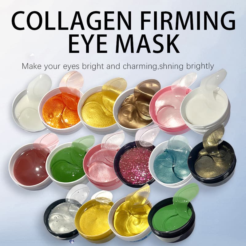 Cross-border 60-Piece Collagen Crystal Eye Mask 24K Collagen Patches for Eye Bags and Fine Lines Moisturizing Multi-Color Bottled Eye Mask