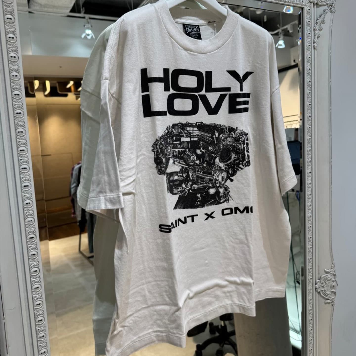 SAINT Mx6 Kosuke Kawamura x OMB Collaboration Robot Portrait Print Short Sleeve T-Shirt Trendy