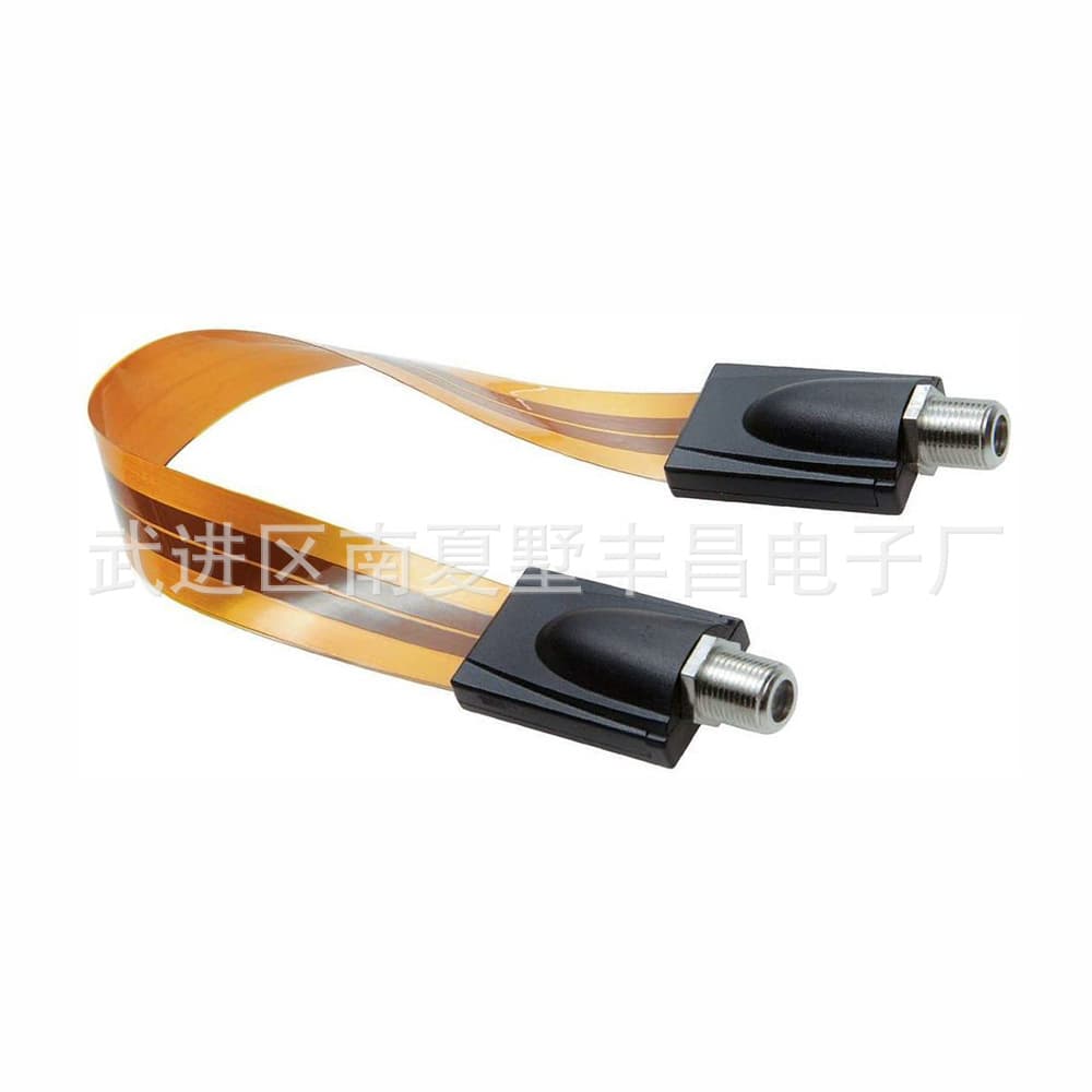 Wall Feed-Through Flat Cable Window Feed-Through Cable Door Feed-Through Cable F Female to Female Window Feed-Through Cable for TV Surveillance Connection 30cm