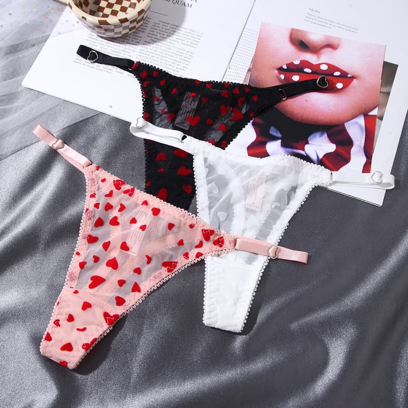 European and American sexy thong, breathable mesh invisible T-back transparent thong G-string