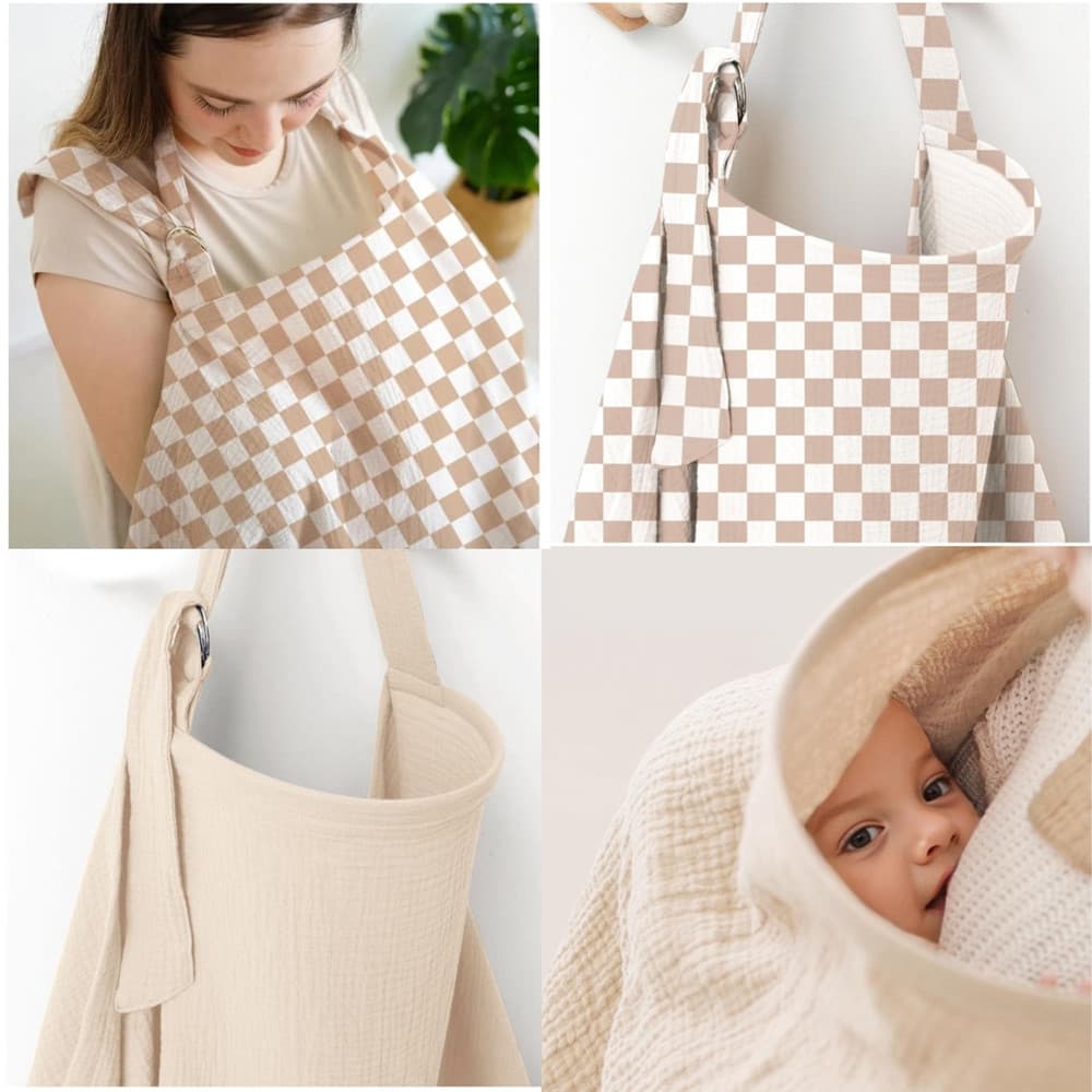 Cross-border Double-layer Nursing Cover for Breastfeeding, Anti-exposure Modesty Scarf, Baby Stroller Windproof Sunshade Bassinet Cover