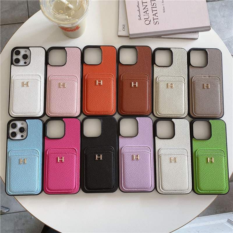 Leather Card Slot Phone Case for Apple iPhone 16 Pro Max, Trendy Case for Apple 14 Pro, 17 Pro