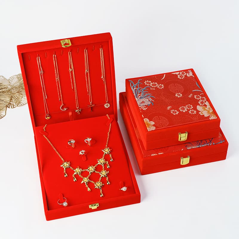 Sanjin Jewelry Box Velvet Engagement Gift Box Necklace Ring Bracelet Wedding Engagement Gift Gold Jewelry Storage Box Jewelry