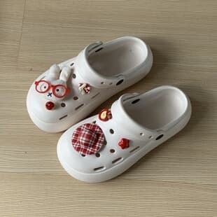 Cute Cartoon Pink Miffy Rabbit Clog Shoes for Women Summer New Outdoor Thick Sole Breathable Two-Wear Sandals Trendy
