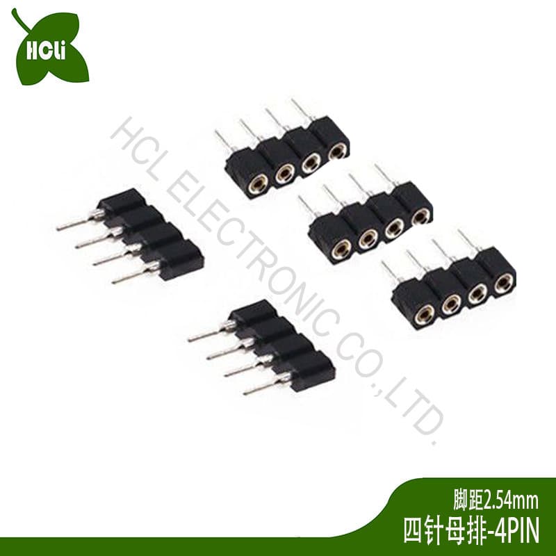 2.54mm Pitch Single-Row Pin Header 4-Pin Electronic Wire Male/Female Connector for RGB Multicolor LED Strips
