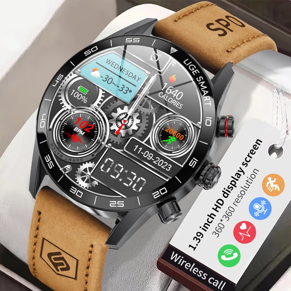 BANGWEI Cross-border Supply Multifunctional Smartwatch Bluetooth Call Waterproof Sports Watch Wholesale for Men and Women