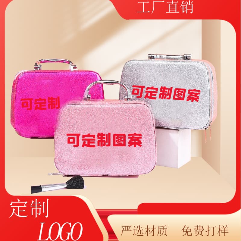 2025 new makeup bags available in multiple colors, large capacity, high-end, portable storage handbag with mirror, manufacturer