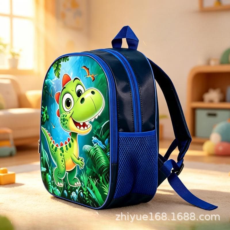 Spine Protector Ultra-Light Kindergarten School Bag Boy Cartoon Dinosaur Air Cushion Backpack for Children 2-5 Years Old