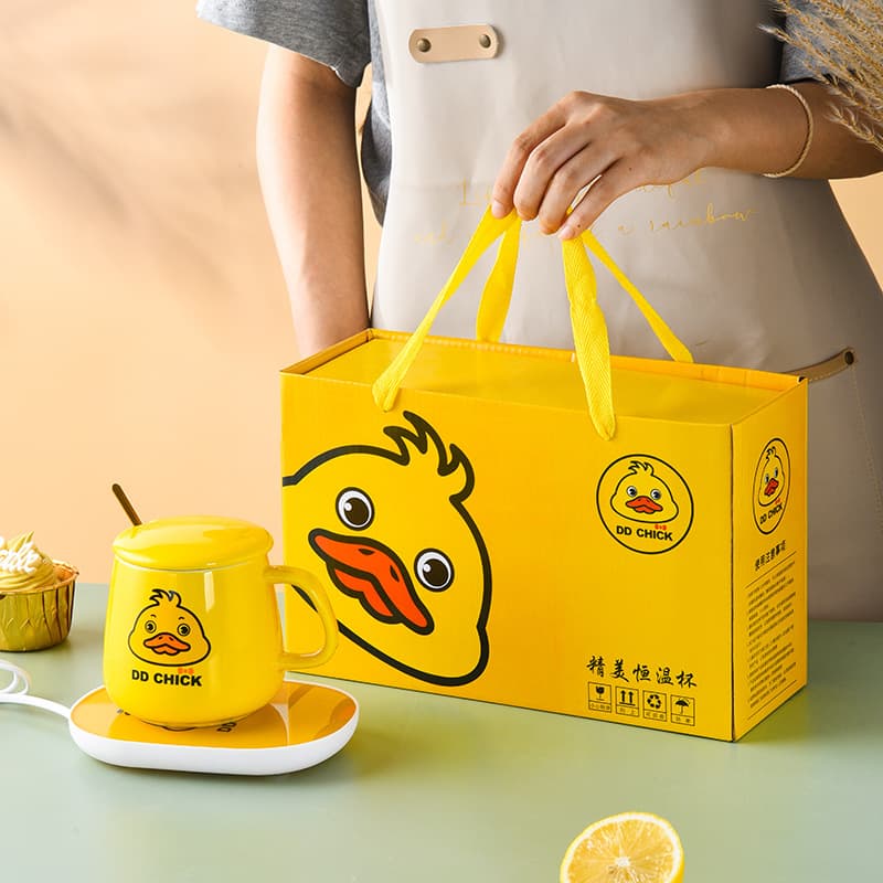National style ceramic warm cup Internet celebrity gift 55 degree constant warm cup milk heating insulation coaster production LOGO