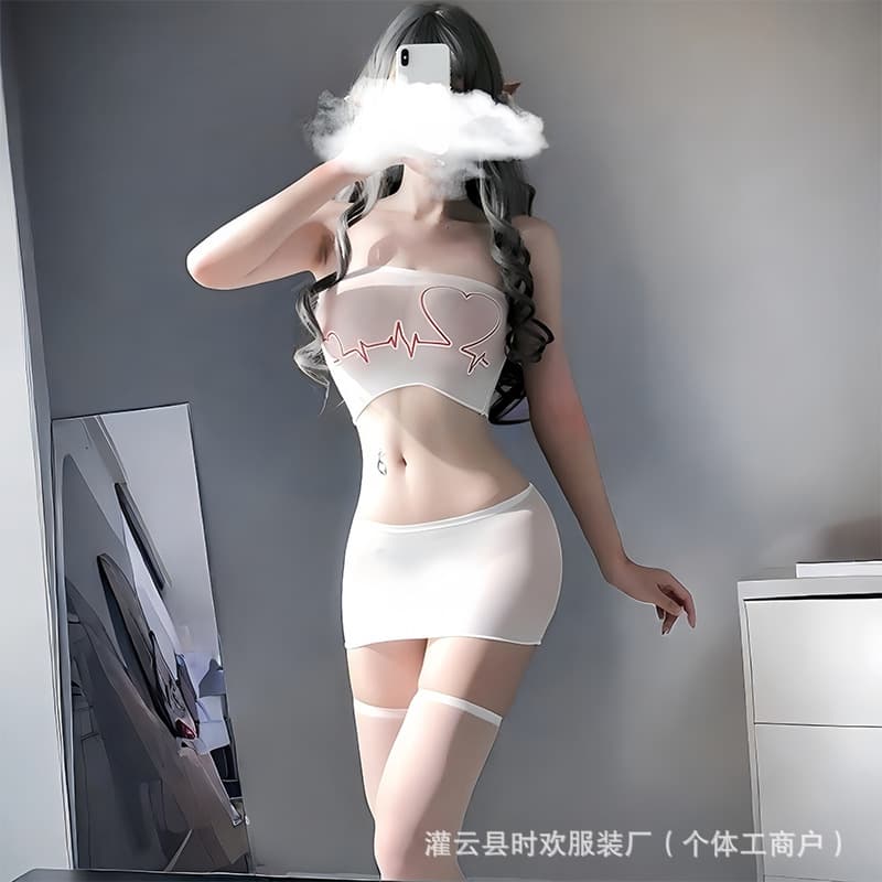 Sexy Lingerie Mesh Bodysuit Set Transparent Hollow Rip Stockings Tight Fitting One Piece for Women